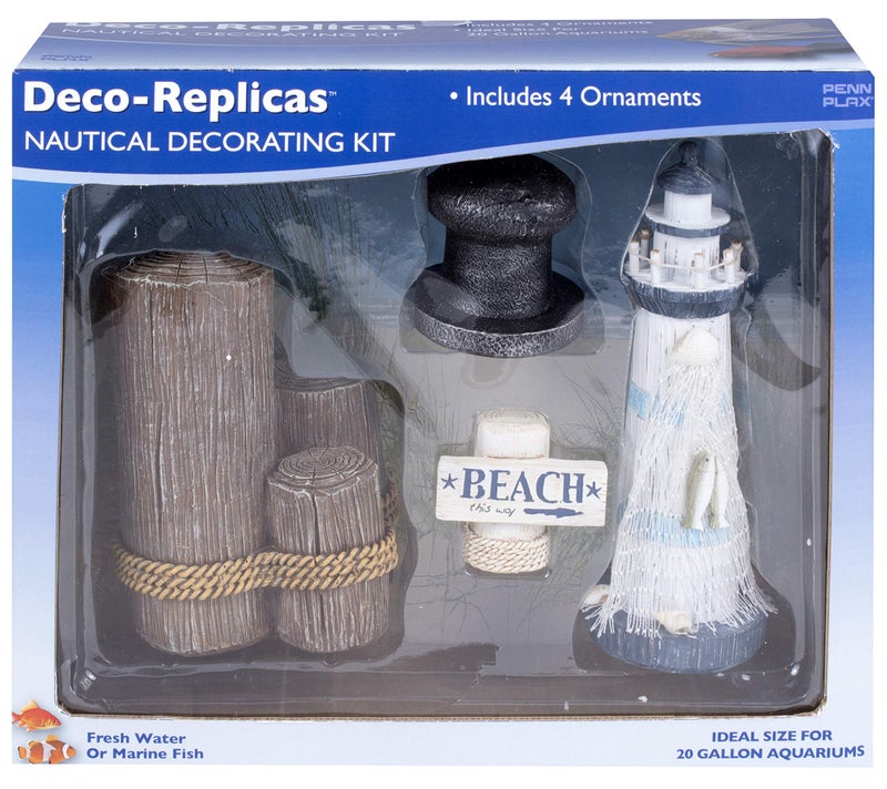 Penn Plax Penn-Plax Deco-Replicas 4-Piece Aquarium Decorating Kit â€“ Nautical & Beach Themed â€“ Safe for Freshwater and Saltwater Fish Tanks - Image 1